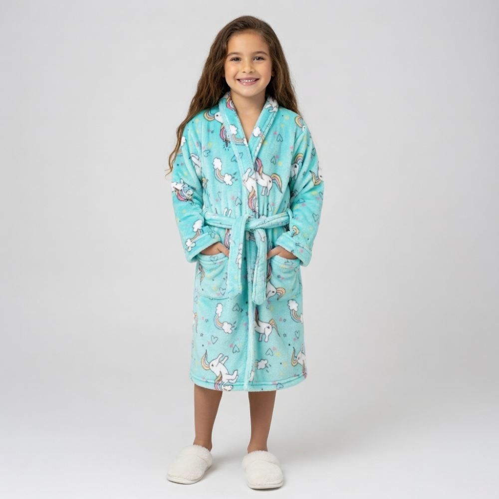 Roupão Infantil m Microfibra Lumini Havan Kids - Unicórnio