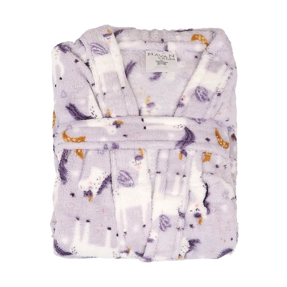 Roupão Infantil P Microfibra Lumini Havan Kids - Unicórnio Lilás