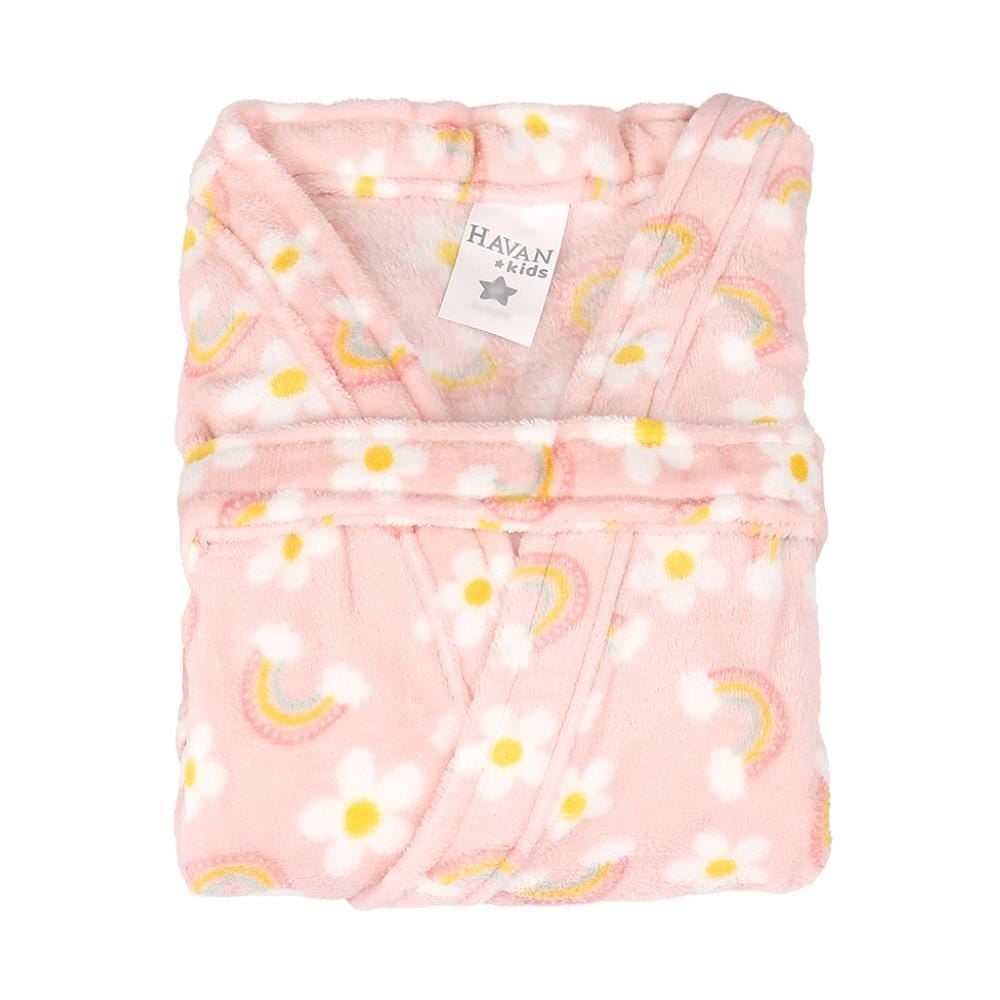 Roupão Infantil P Microfibra Lumini Havan Kids - Arco Íris Rosa