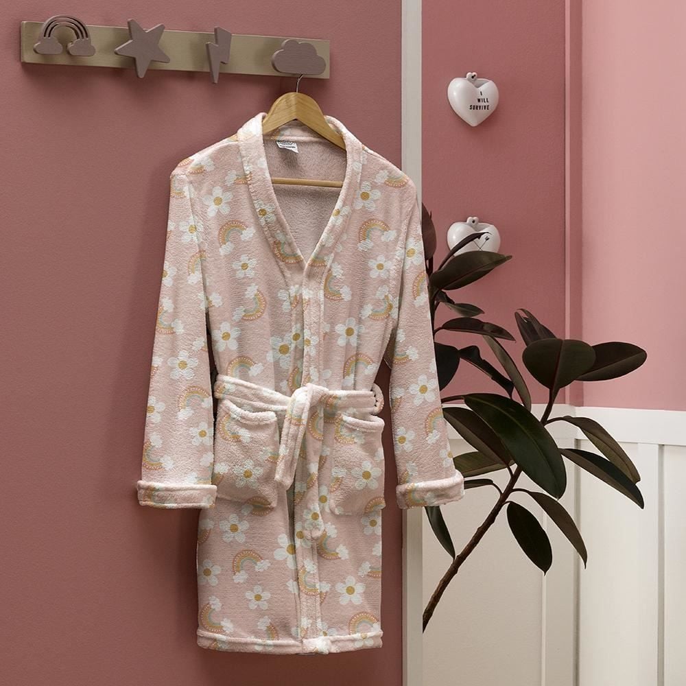 Roupão Infantil P Microfibra Lumini Havan Kids - Arco Íris Rosa
