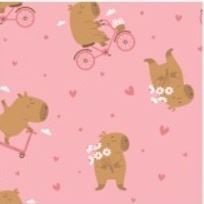 Roupão Infantil P Microfibra Lumini Havan Kids - CAPIVARA ROSA