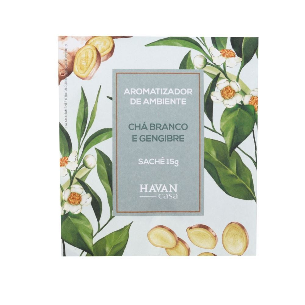 Sachê Aromatizante Evita Mofo 15G Havan Casa - Chá Branco E Gengibre