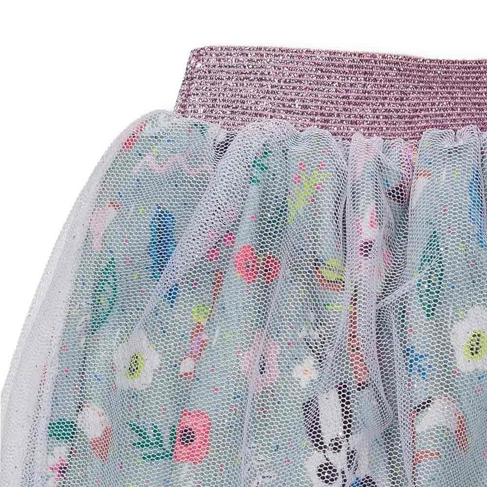 Saia 1 a 3 anos Floral com Tule Sobreposto Yoyo Kids