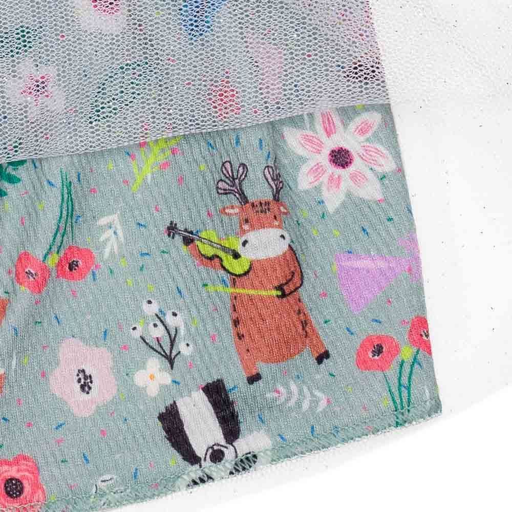 Saia 1 a 3 anos Floral com Tule Sobreposto Yoyo Kids