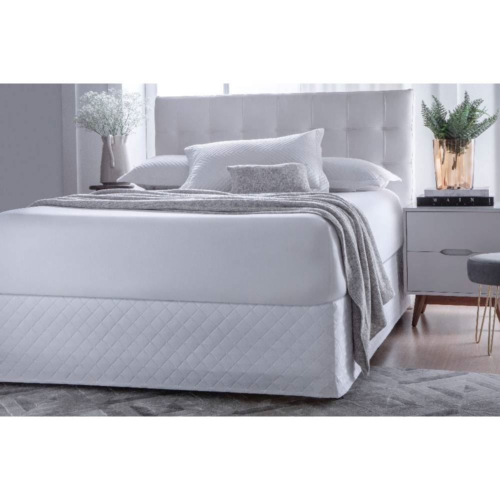 Saia Box Solteiro Matelassê Veste Fácil Havan Casa - Branco