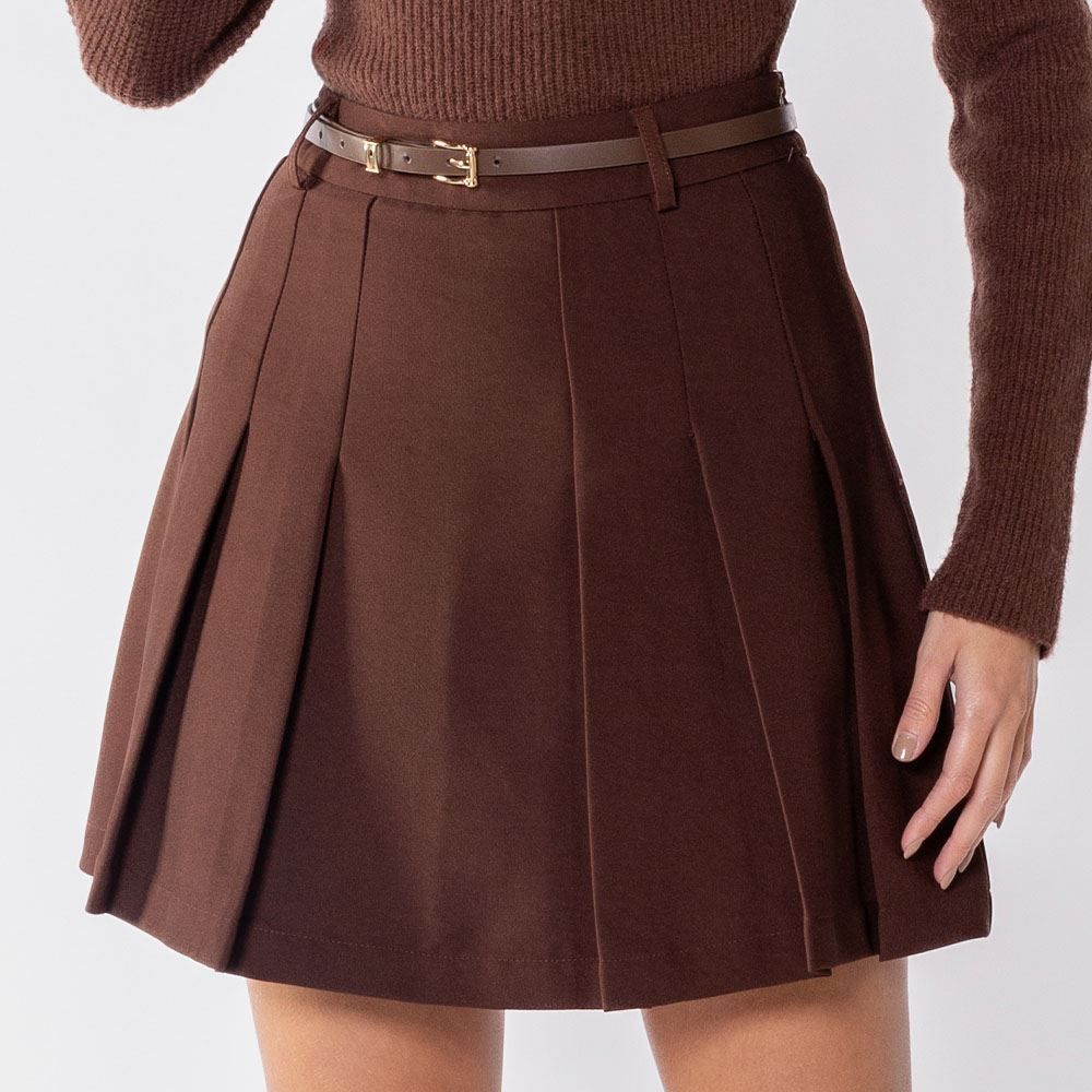 Saia Curta Feminina Cintura Alta Com Cinto Boby Blues