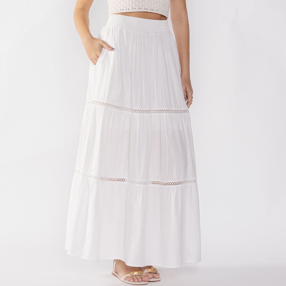 Saia Longa Feminina Com Detalhe Boby Blues