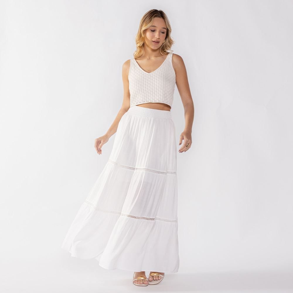Saia Longa Feminina Com Detalhe Boby Blues