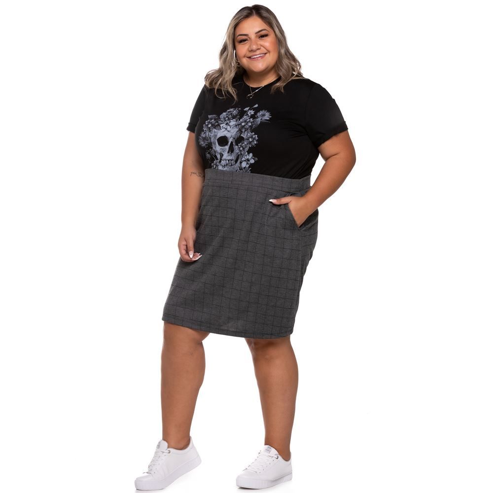 Saia Midi Plus Size Patrícia Foster Mais