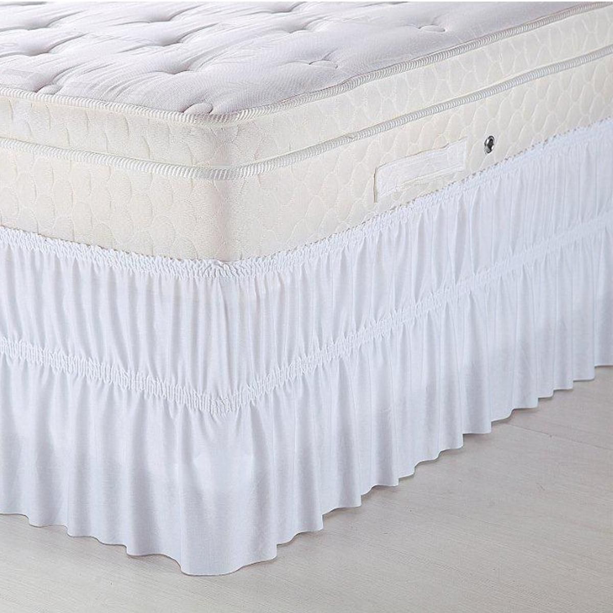 Saia Para Cama Box Queen Com Elástico Solecasa - Branco