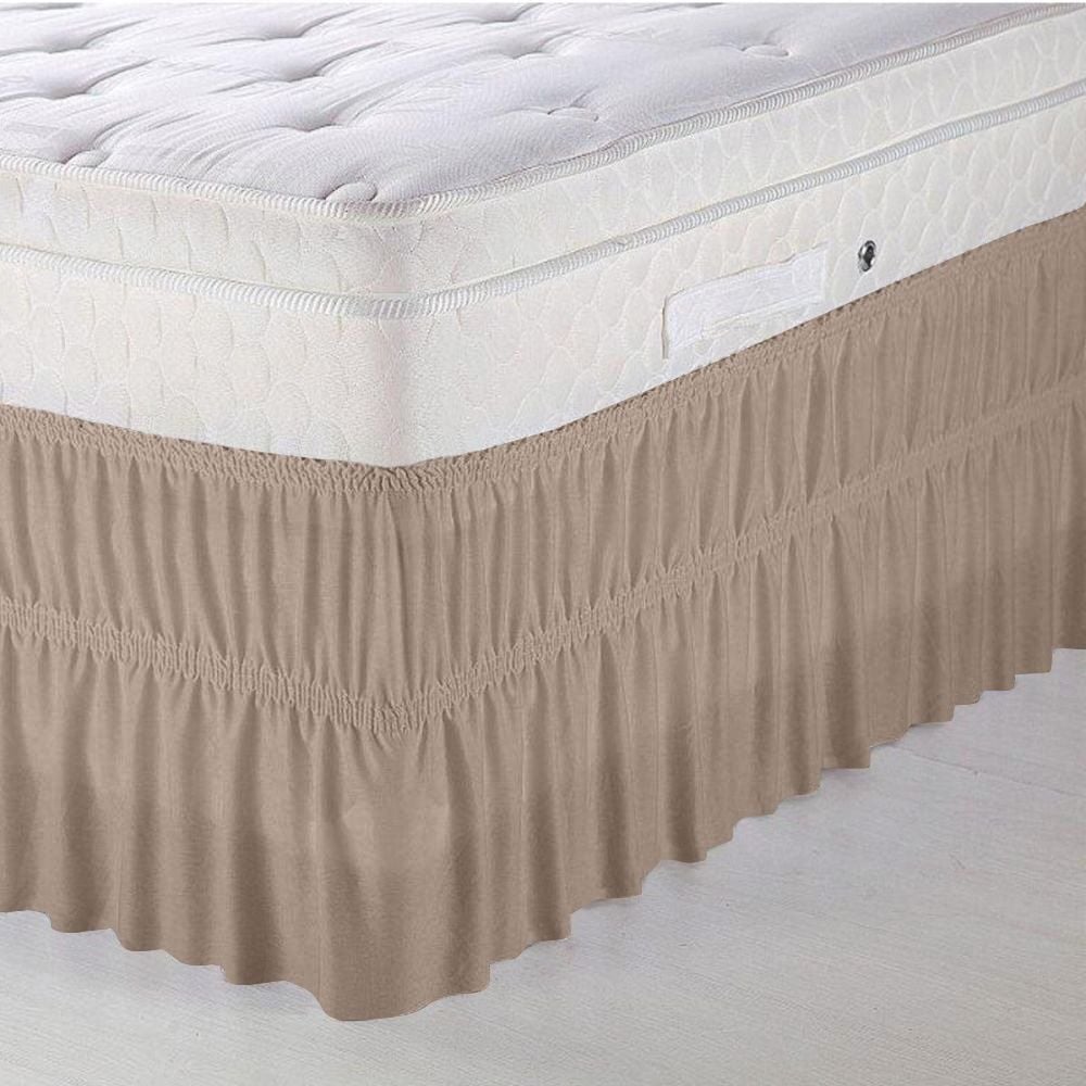 Saia Para Cama Box Queen Com Elástico Solecasa - Areia