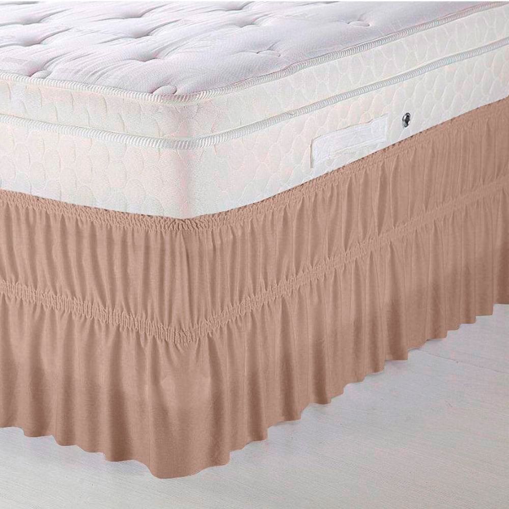 Saia Para Cama Box Solteiro Com Elástico Solecasa - Areia