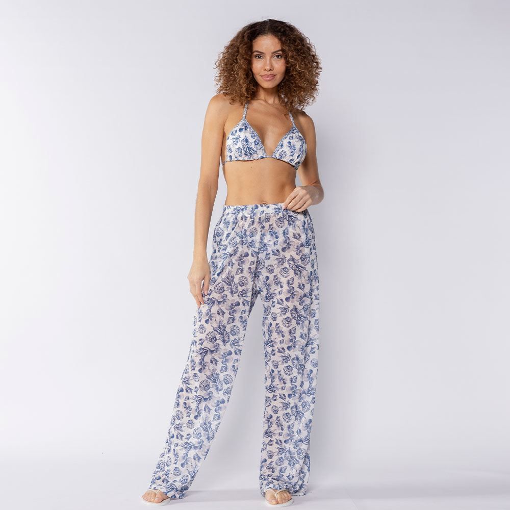 Saída De Praia Calça Pantalona Patricia Foster