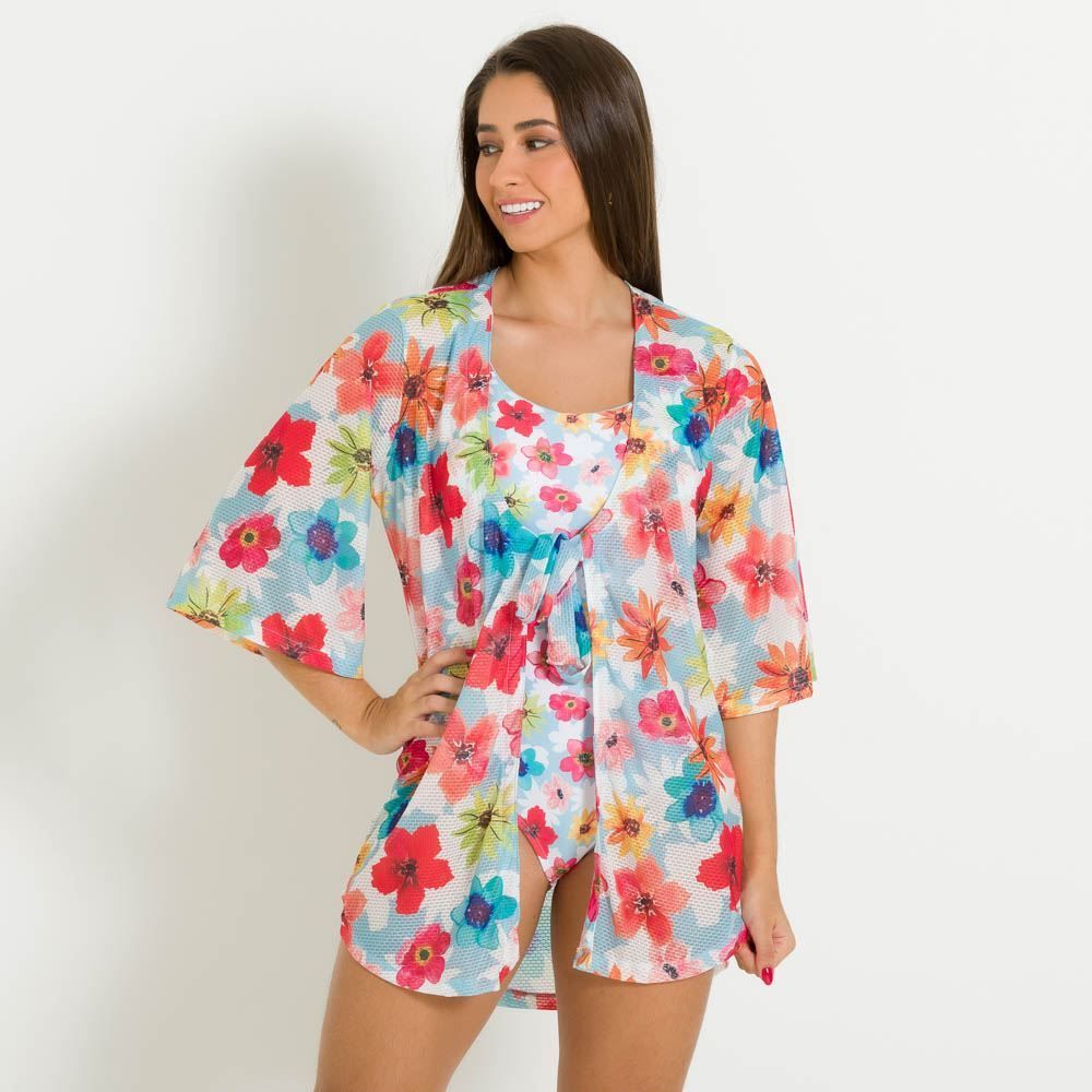 Saída De Praia Floral Boby Blues