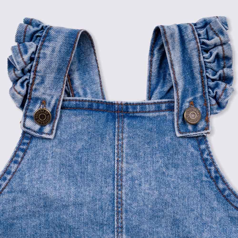 Salopete de Bebê Jeans + Bolsos Yoyo Baby
