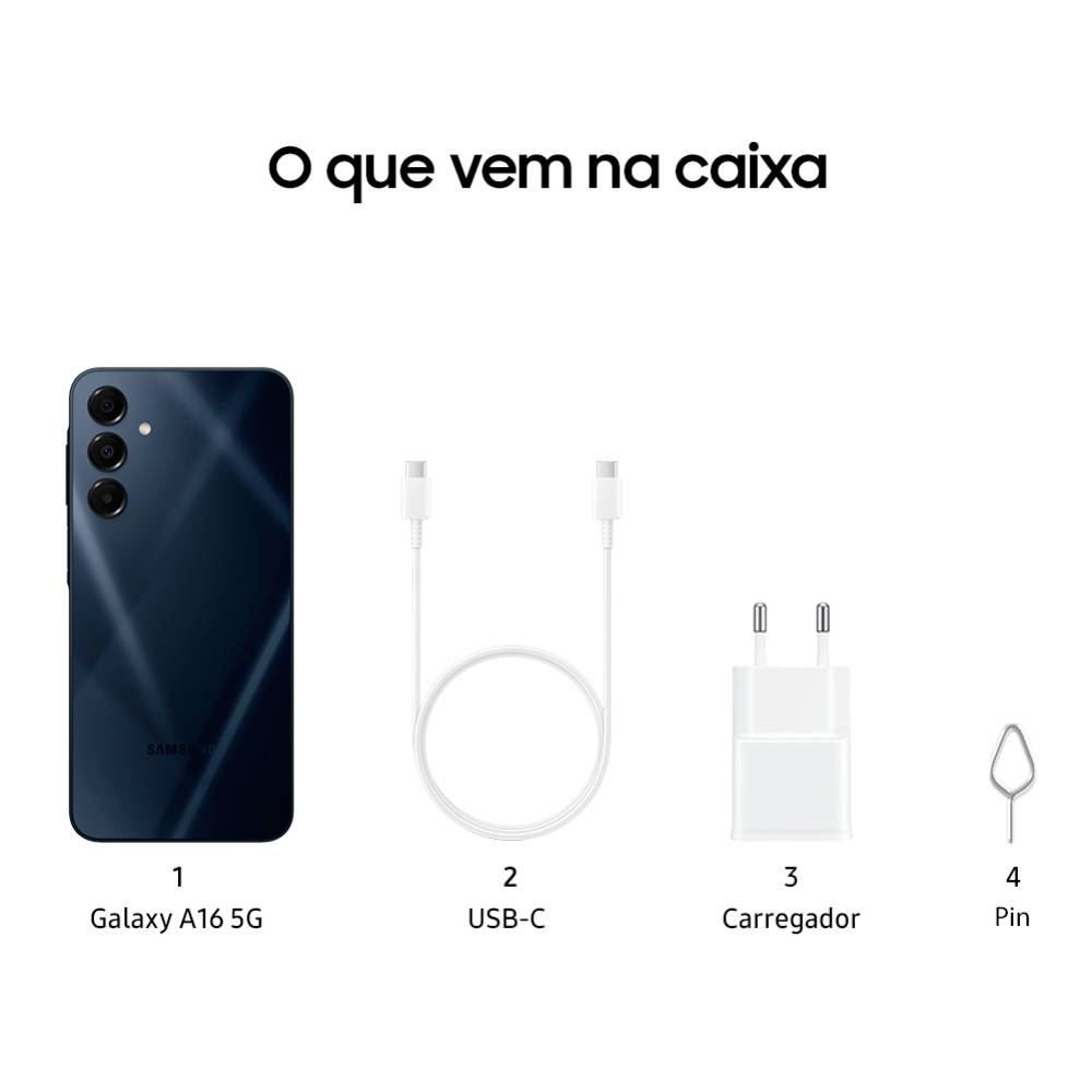 Samsung Galaxy A16 256Gb Tela 6.7" 50Mp Nfc Ip54 5000Mah - Azul Escuro