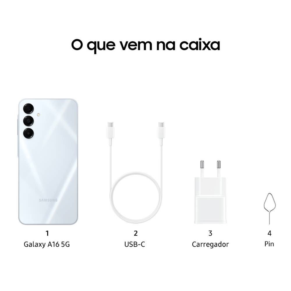 Samsung Galaxy A16 5G 128Gb Tela 6.7 50Mp Nfc Ip54 5000Mah - Cinza