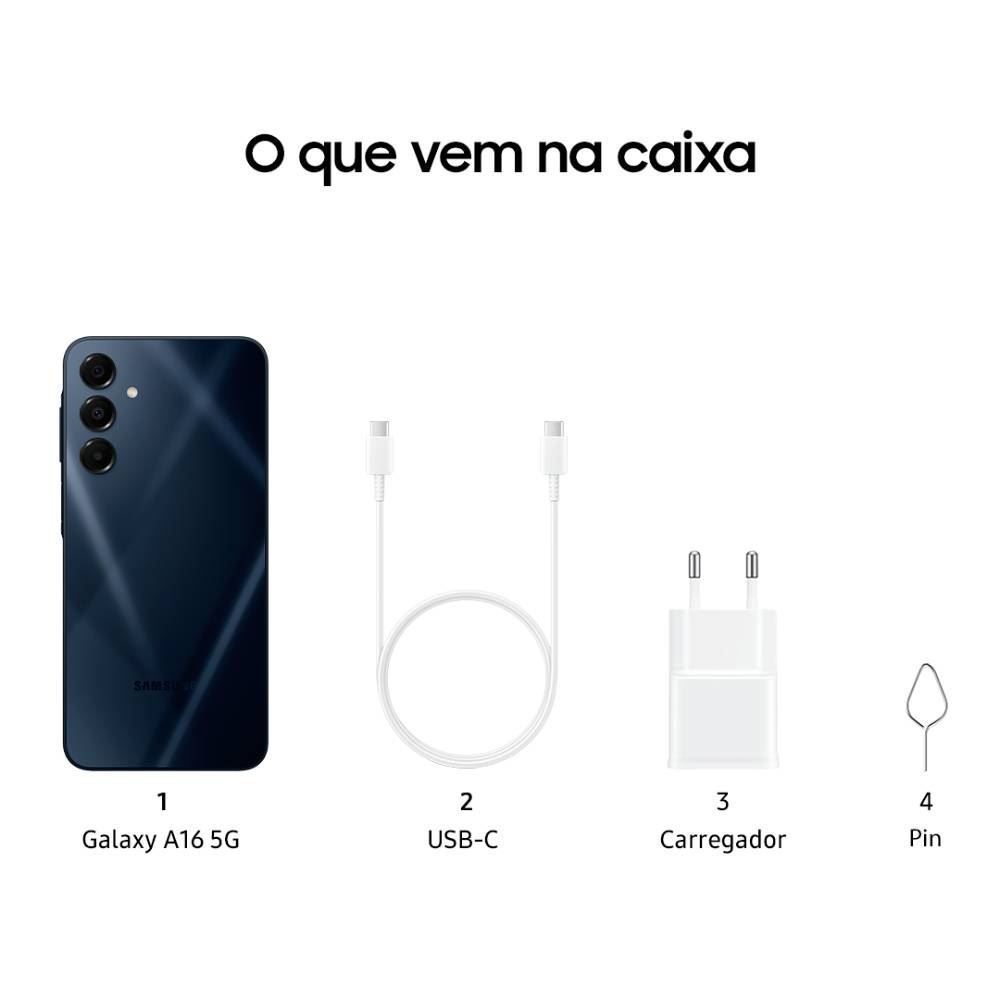 Samsung Galaxy A16 5G 128Gb Tela 6.7 50Mp Nfc Ip54 5000Mah - Azul Escuro