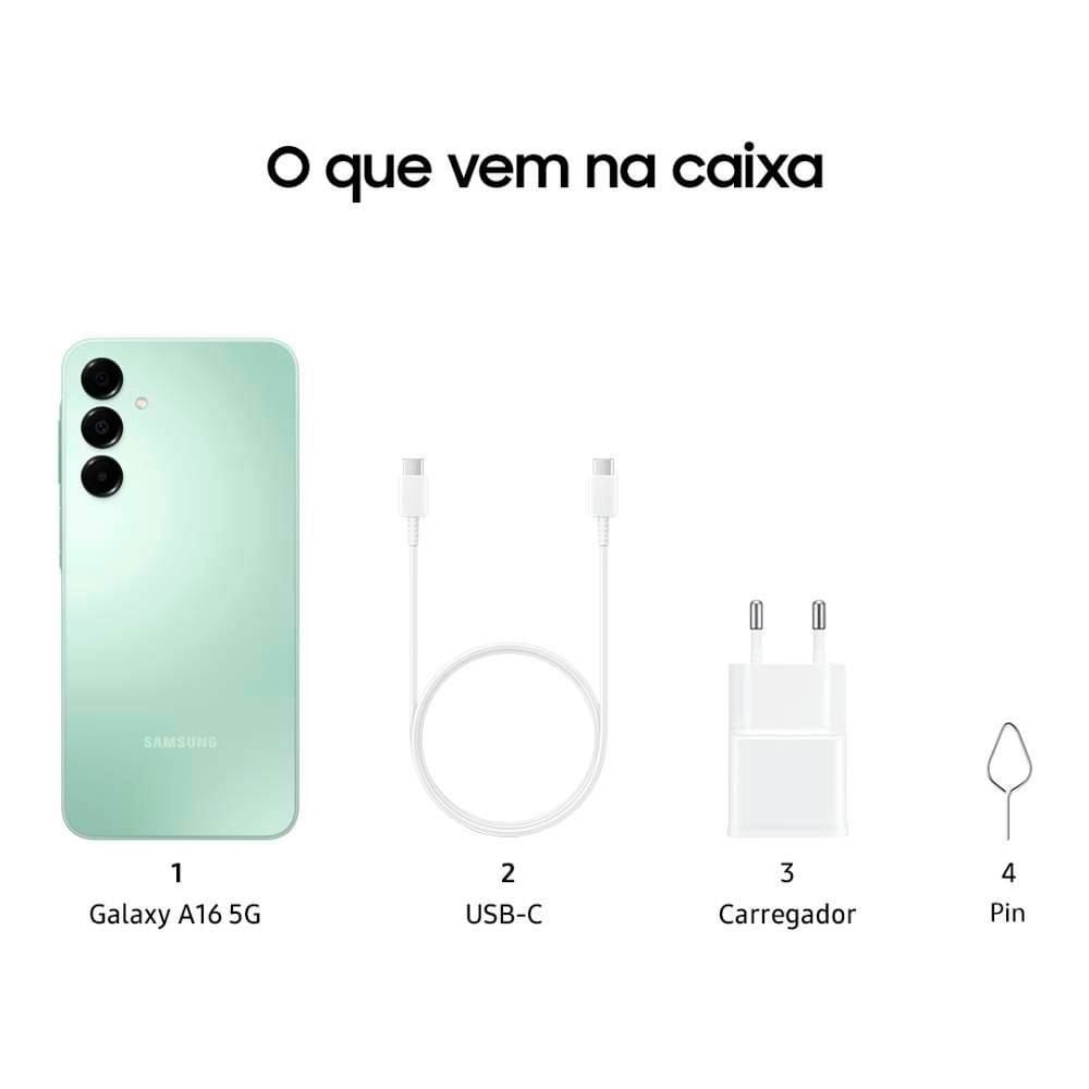 Samsung Galaxy A16 Lte 128Gb Tela 6.7" Câmera 50Mp Nfc Ip54 5000Mah - Verde Claro