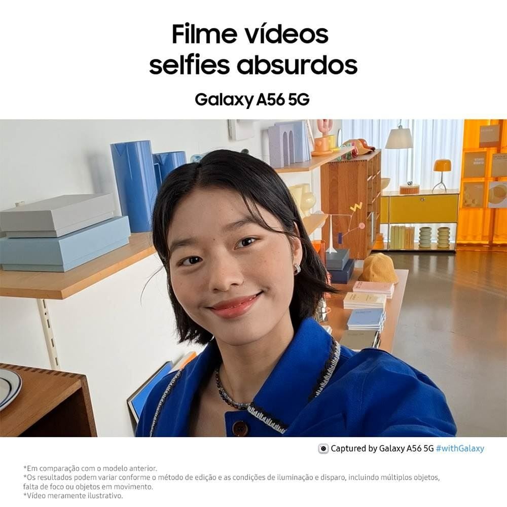 Samsung Galaxy A56 5G, 256 Gb, 8 Gb, Câmera Tripla - ROSA