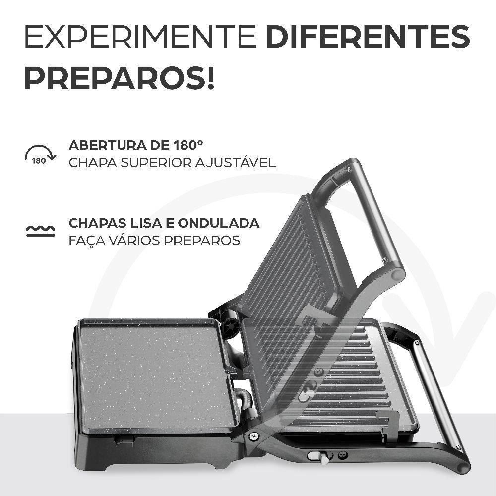 Sanduicheira Grill Inox WAP 2 em 1 1000W WS1000