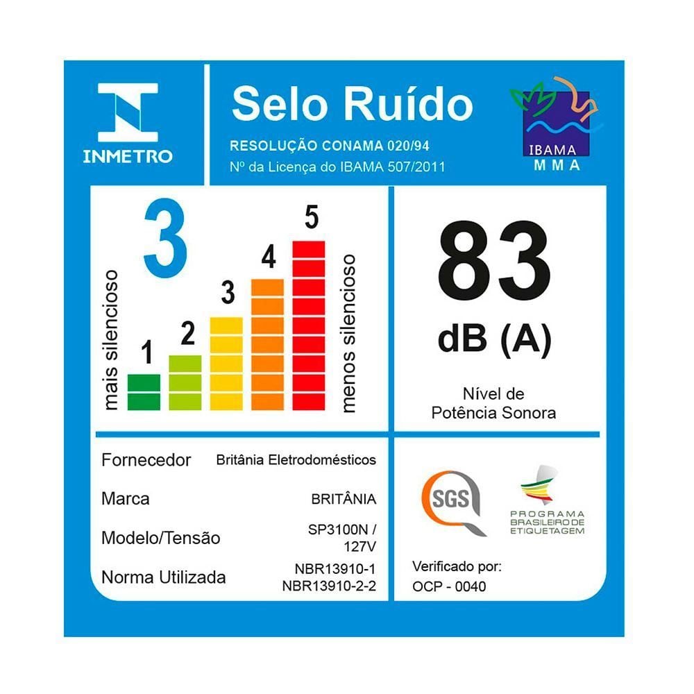 Secador de Cabelos Britânia 2000W Tourmaline Íon SP3100N