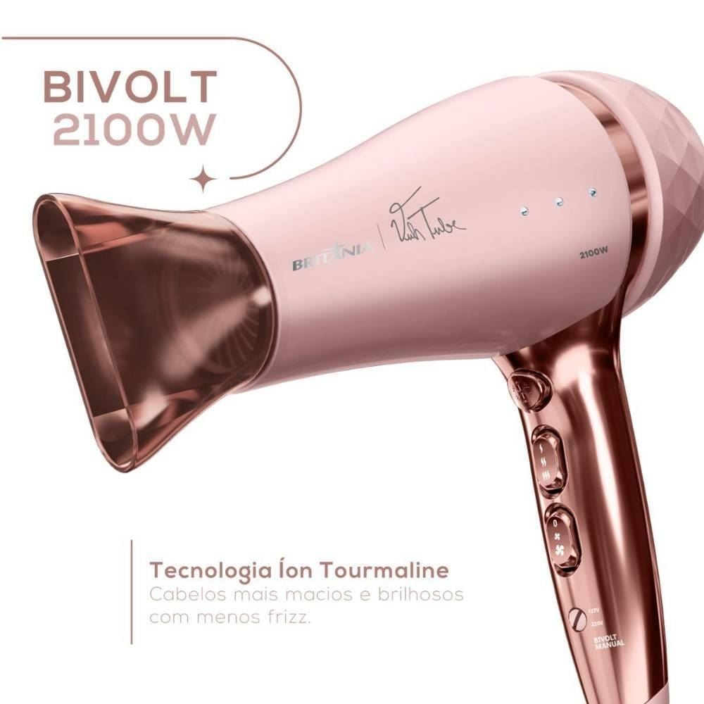 Secador De Cabelos Britânia Bivolt 2100W Cordão 360° Bsc21a