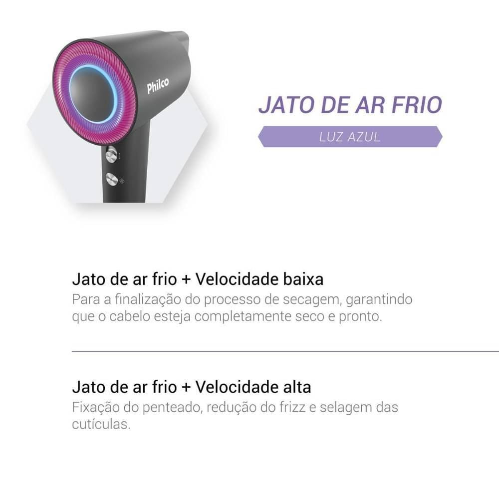 Secador de Cabelos Philco 1600W 4 temperaturas PSC3600