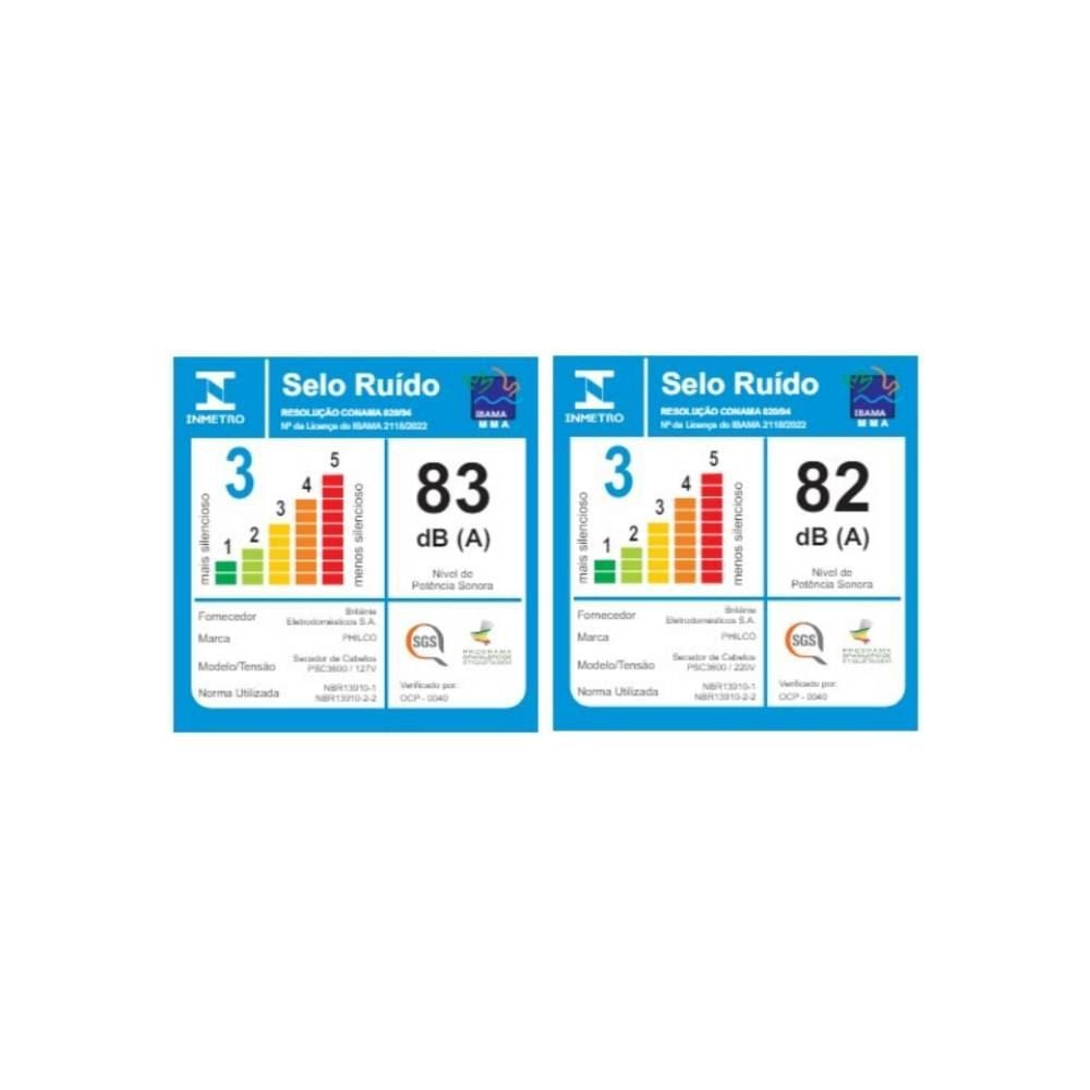 Secador de Cabelos Philco 1600W 4 temperaturas PSC3600