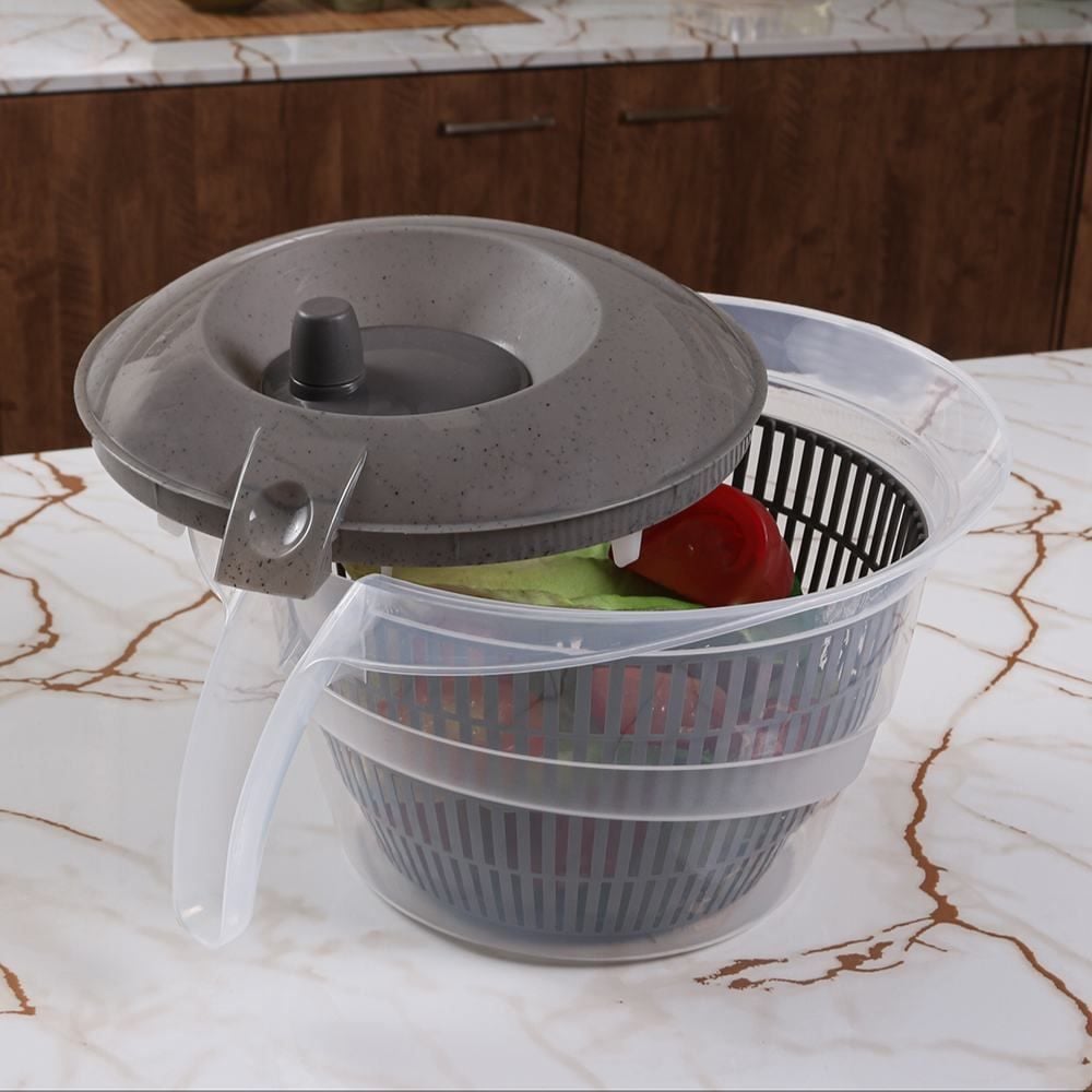 Secador De Saladas Plasútil 4 Litros - Cinza Marmorizado