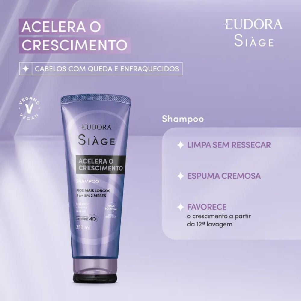Shampoo Acelera O Crescimento Siàge 250Ml - Eudora