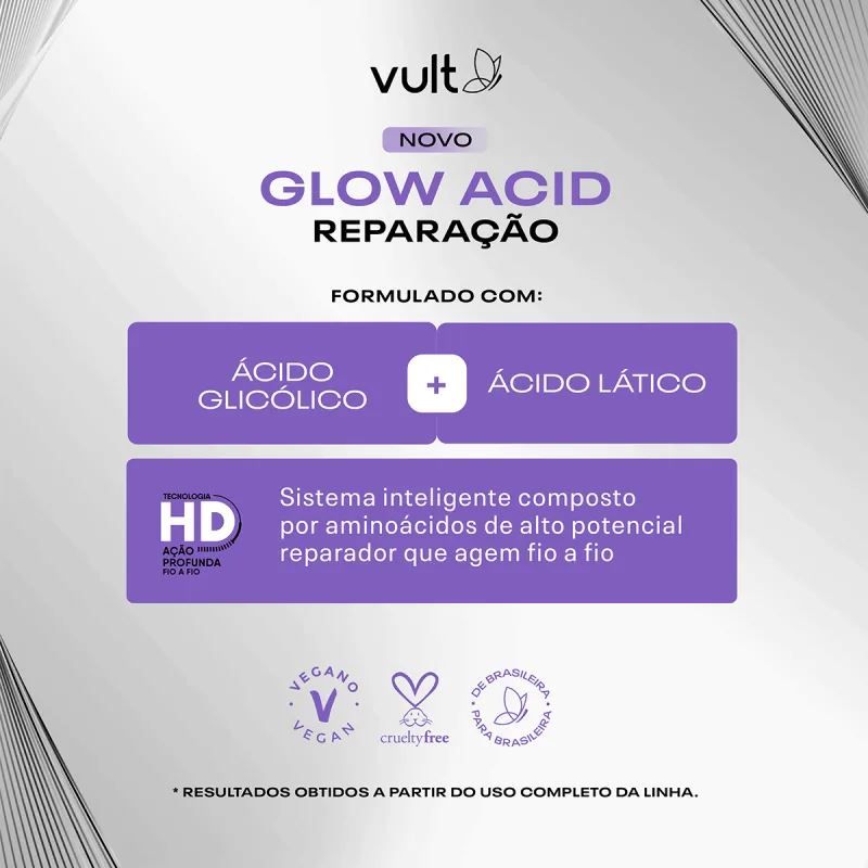 Shampoo Glow Acidificante Vult Cabelos 350Ml