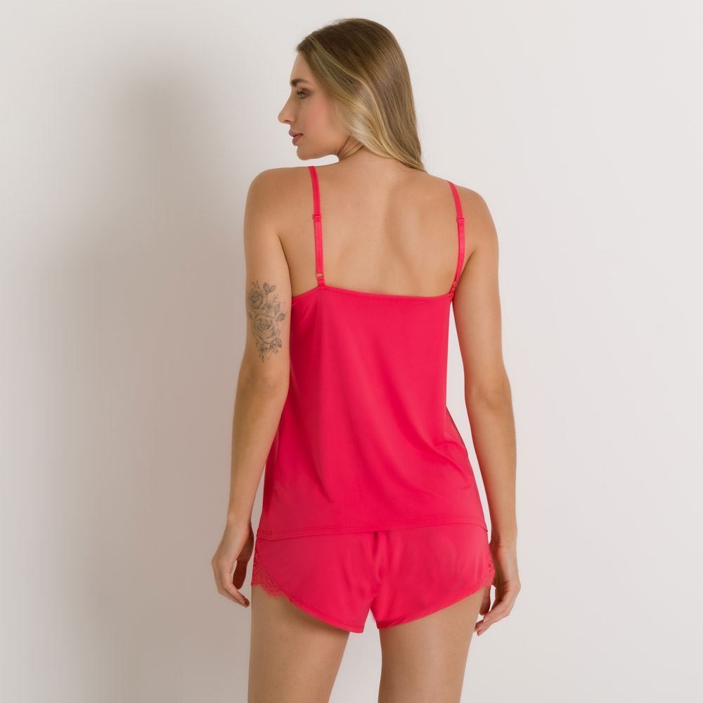 Short Doll De Poliamida Com Renda Camila Moretti