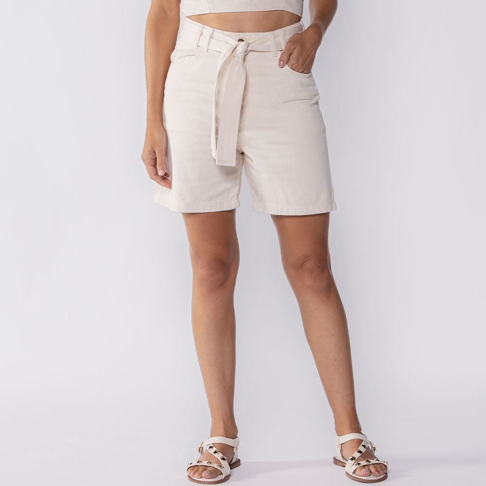 Short Feminino Com Cinto Patricia Foster