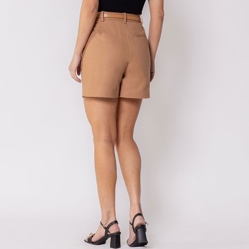 Short Feminino De Alfaiataria Com Cinto Patricia Foster