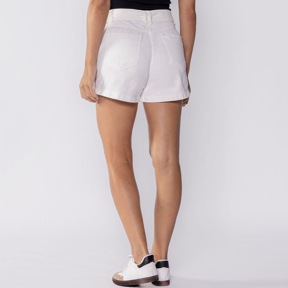 Short Feminino Sarja Com Cinto Sawary
