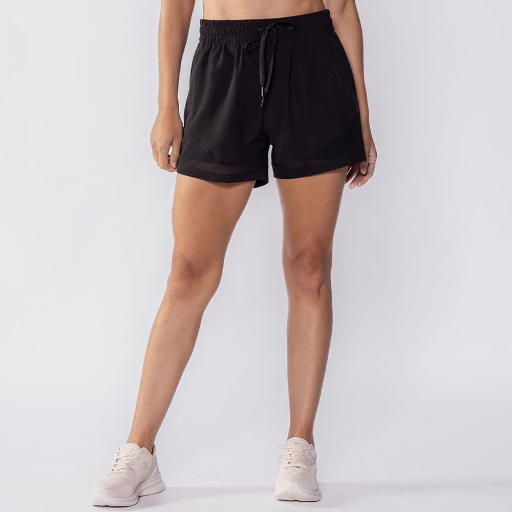 Short Fitness Feminino Duplo Com Bolso Scream