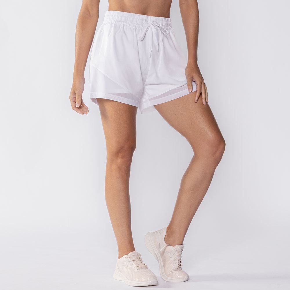 Short Fitness Feminino Duplo Com Bolso Scream