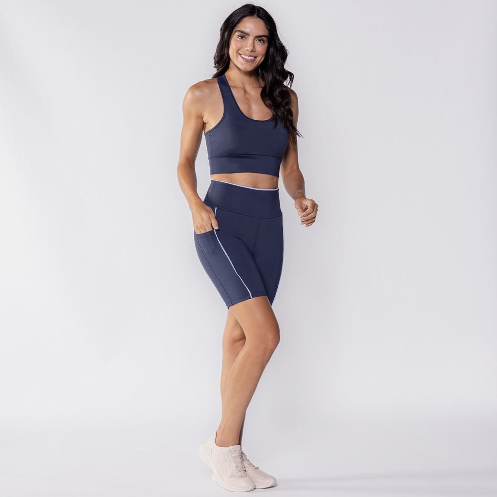 Short Fitness Feminino Filete E Bolso Scream