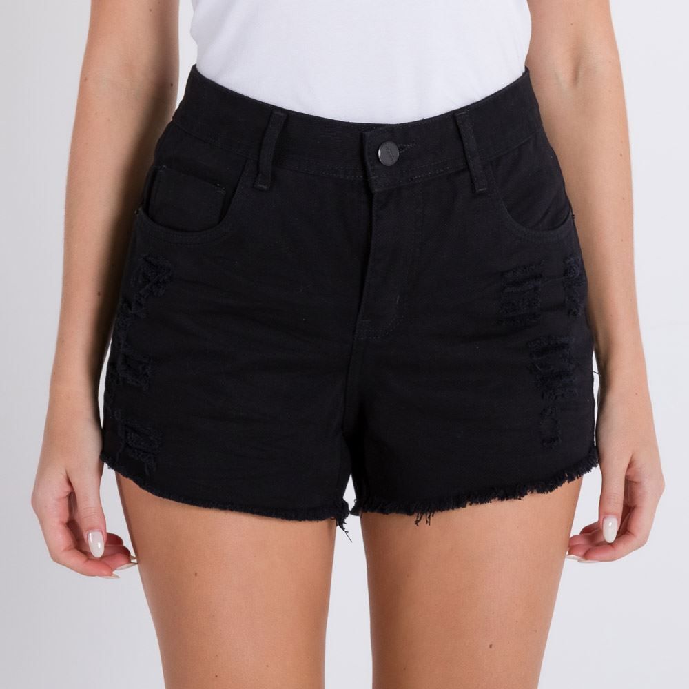 Short Sarja Boyfriend com Puídos Patrícia Foster