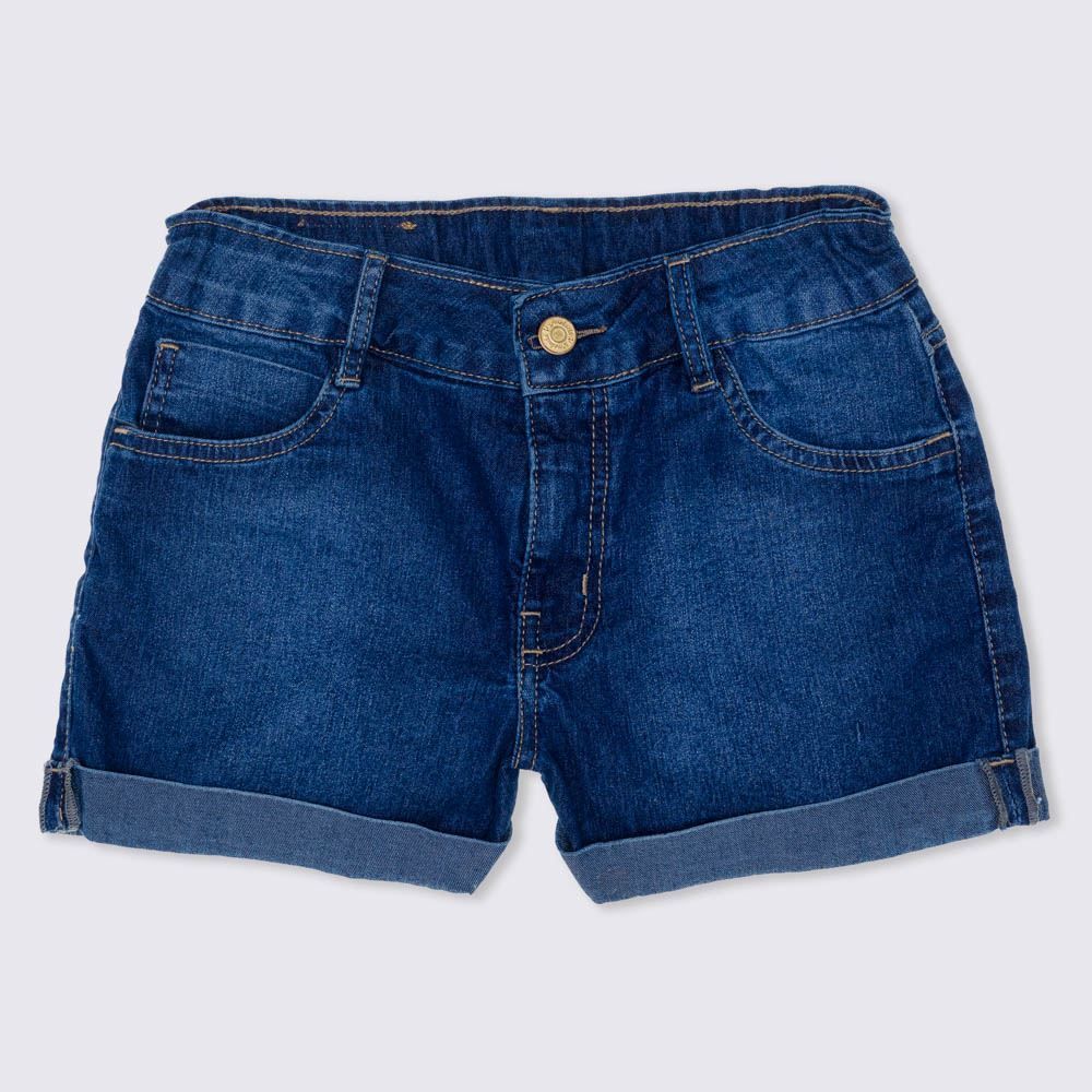 Shorts 12 a 16 anos Jeans Barra Virada Marmelada