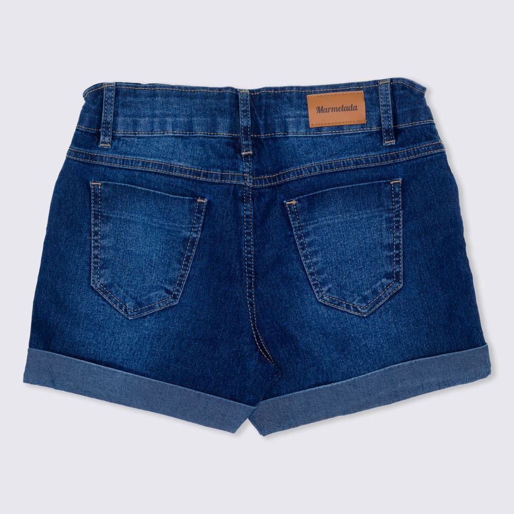 Shorts 12 a 16 anos Jeans Barra Virada Marmelada
