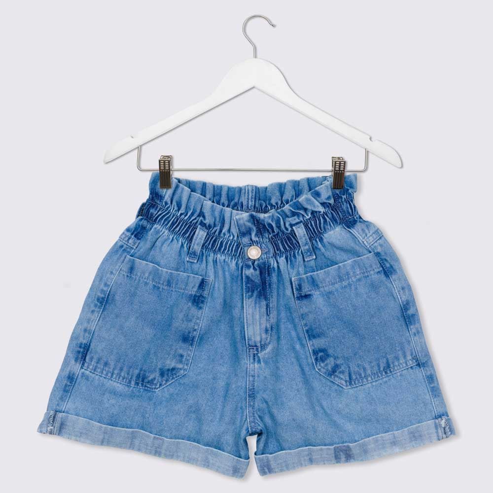 Shorts 12 a 16 anos Jeans Clochard Barra Dobrada Marmelada