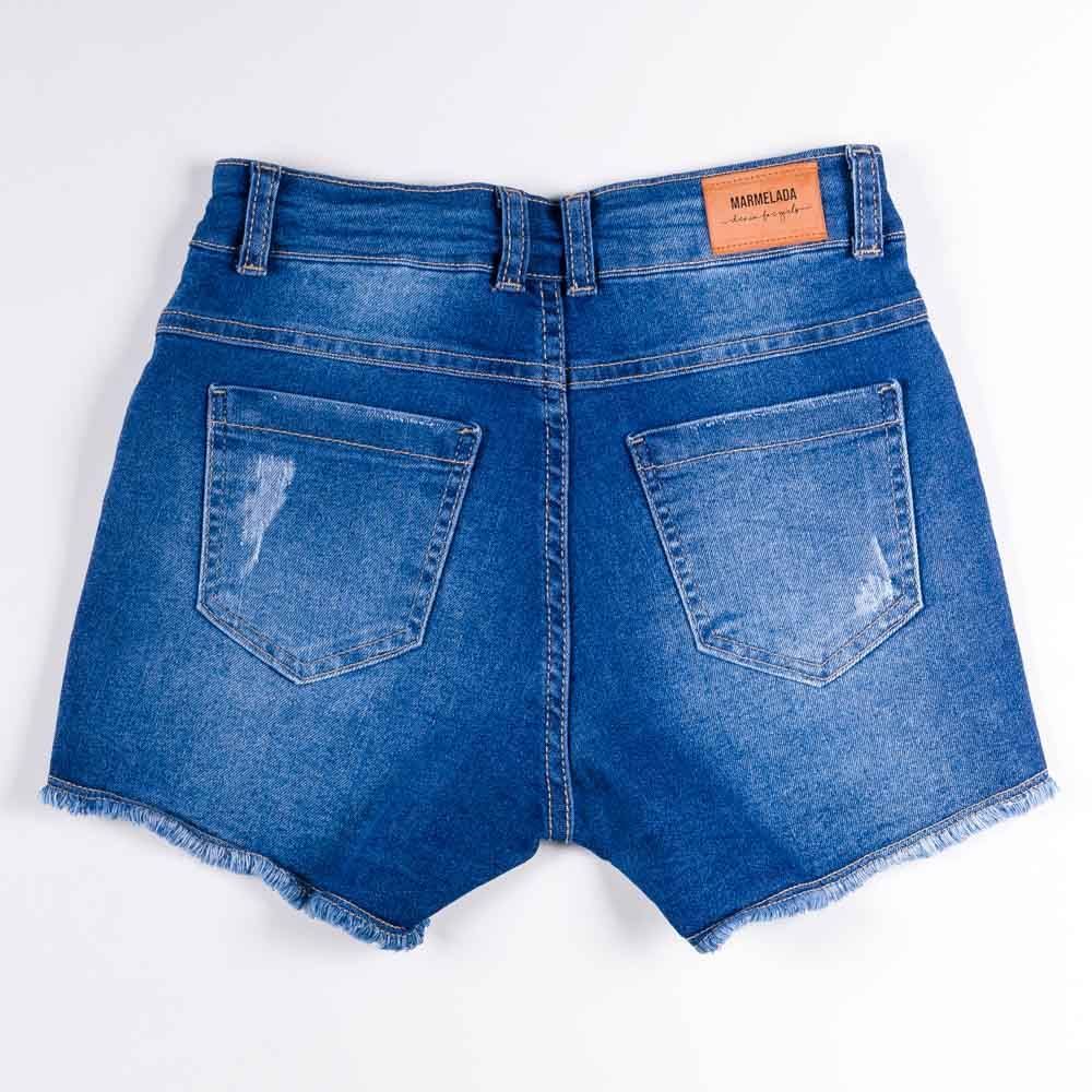 Shorts 12 a 16 anos Jeans Frente Assimétrica Marmelada