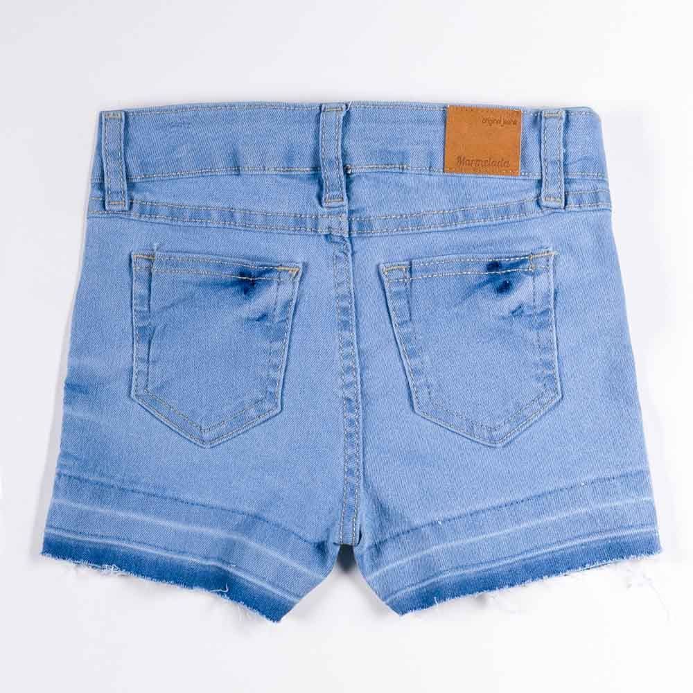 Shorts 4 a 10 anos Jeans + Barra Sombra Marmelada