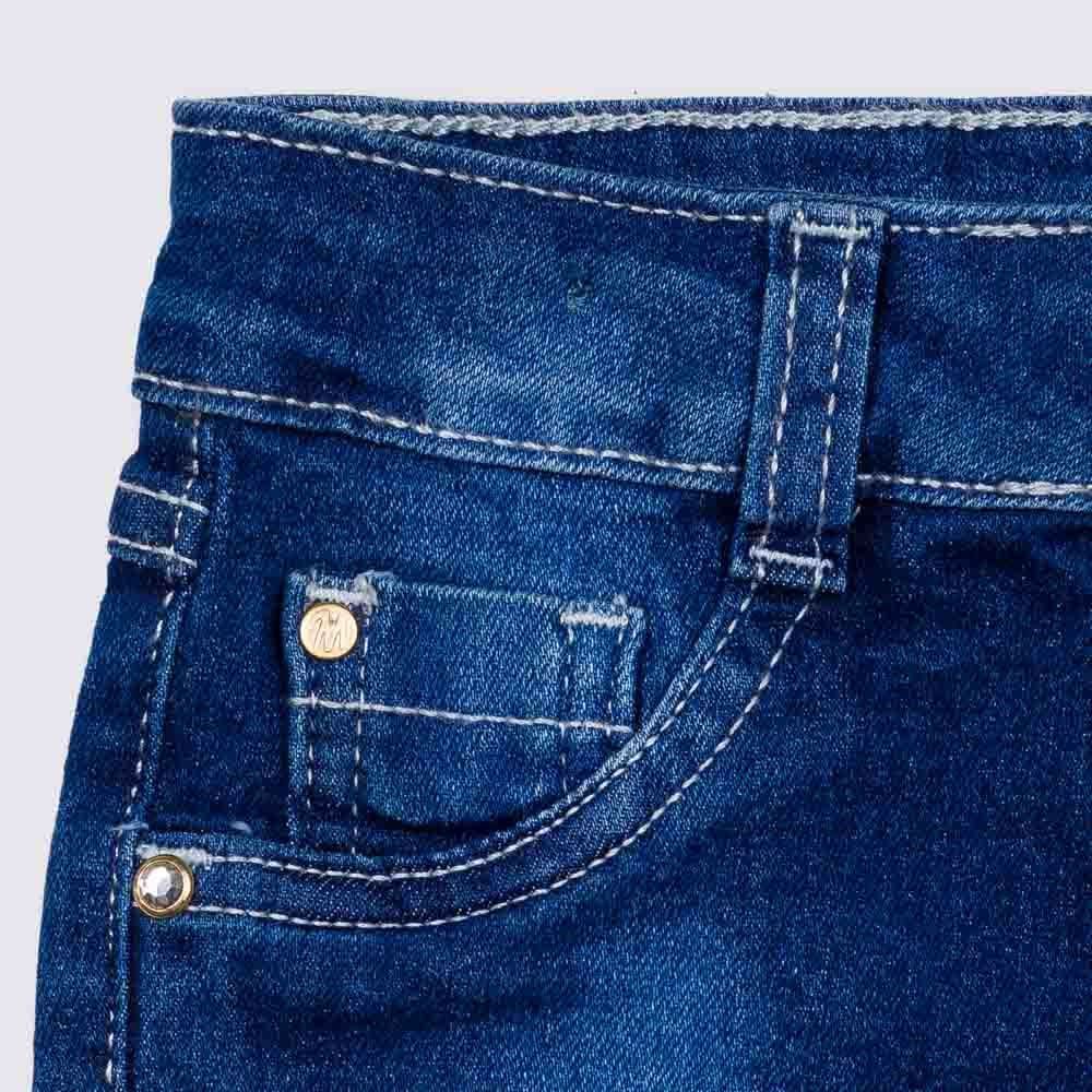 Shorts 4 a 10 anos Jeans Barra Dobrada Desfiada Marmelada