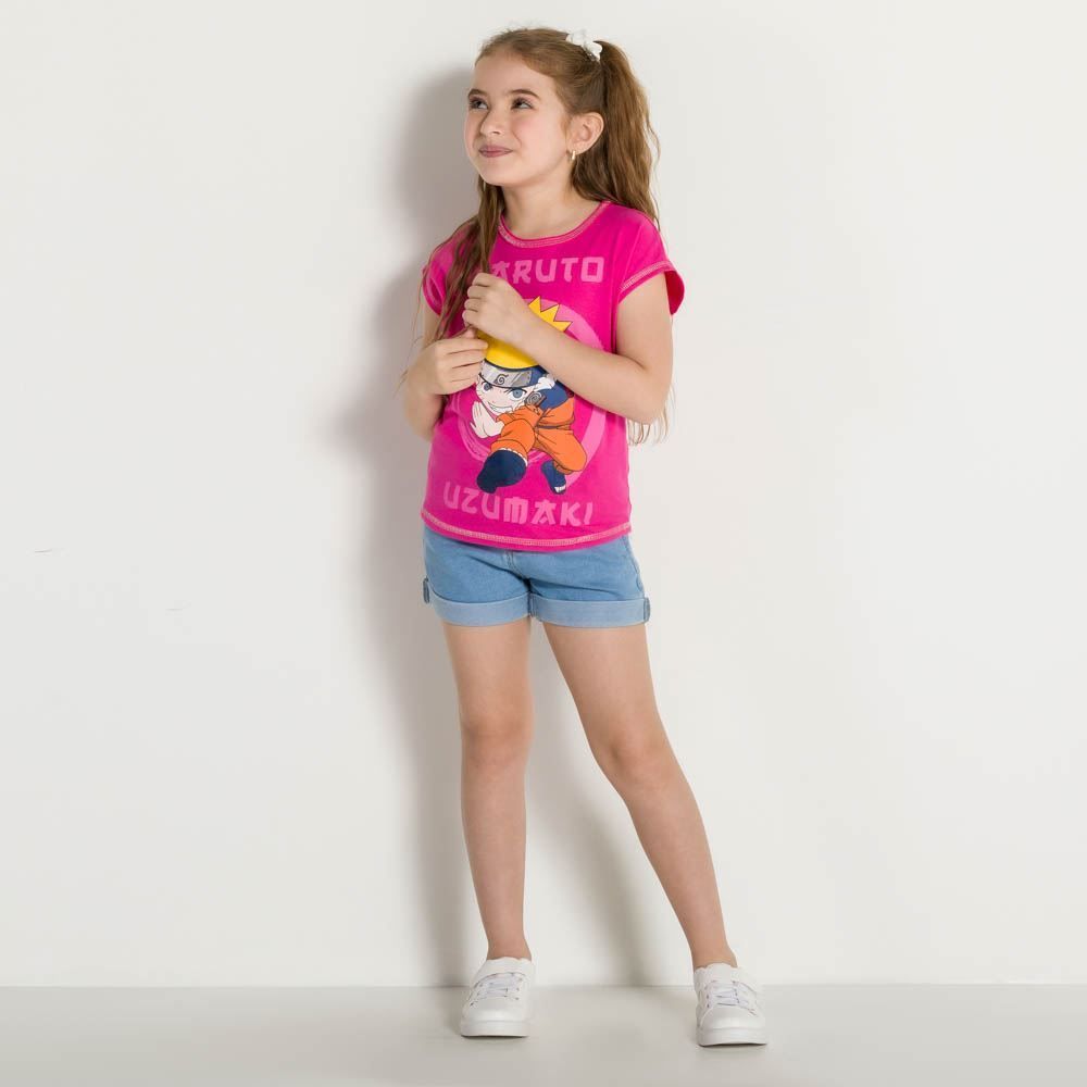 Shorts 4 a 10 anos Jeans Barra Dobrada Marmelada