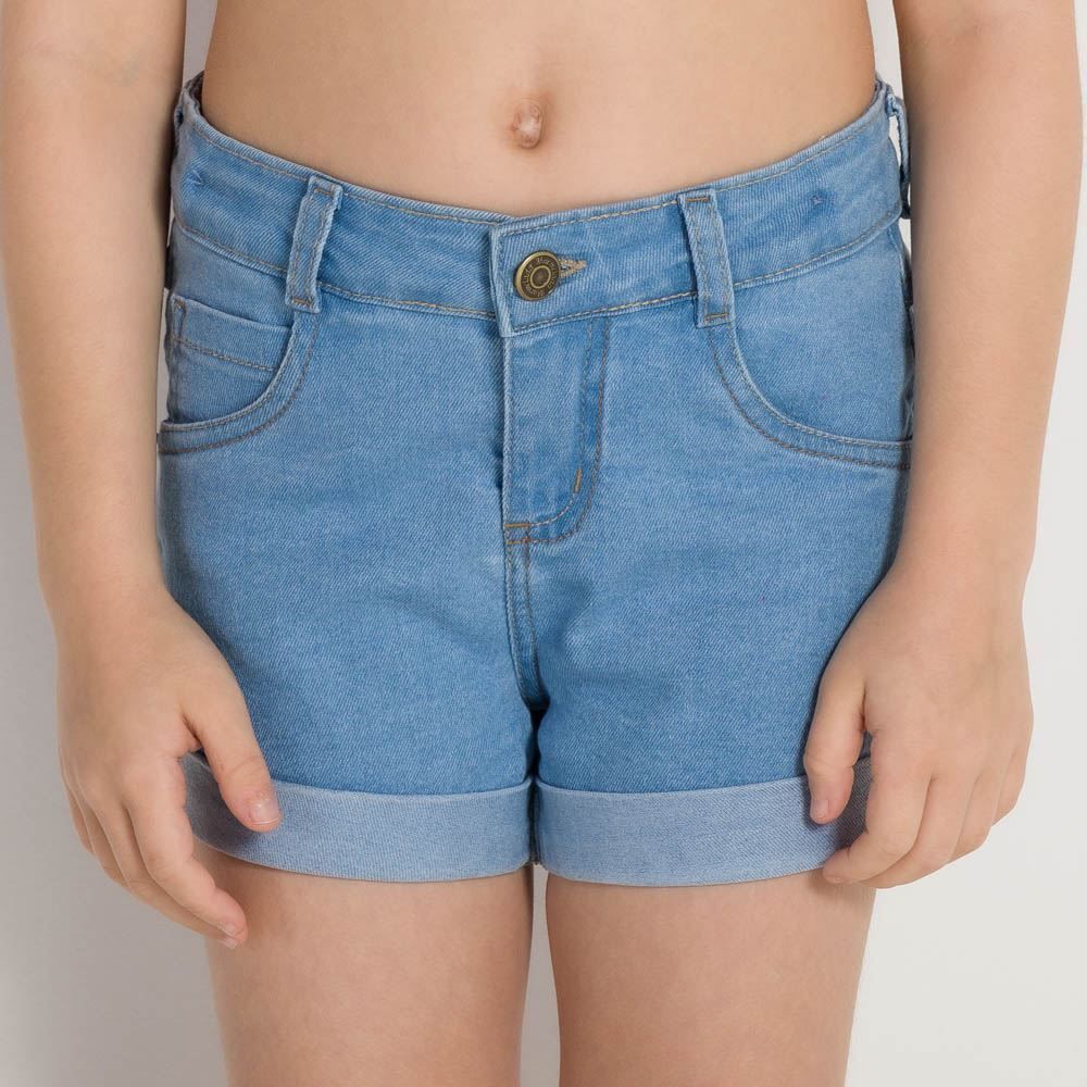 Shorts 4 a 10 anos Jeans Barra Dobrada Marmelada