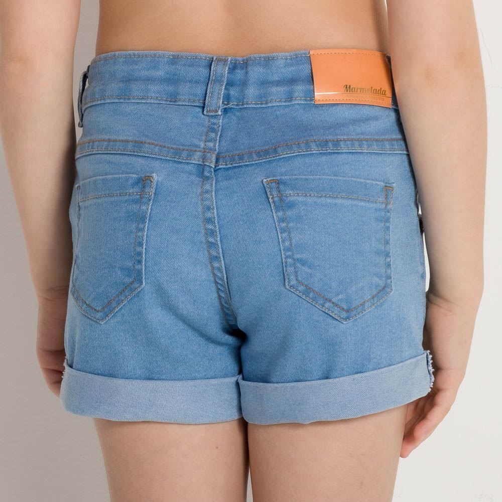 Shorts 4 a 10 anos Jeans Barra Dobrada Marmelada