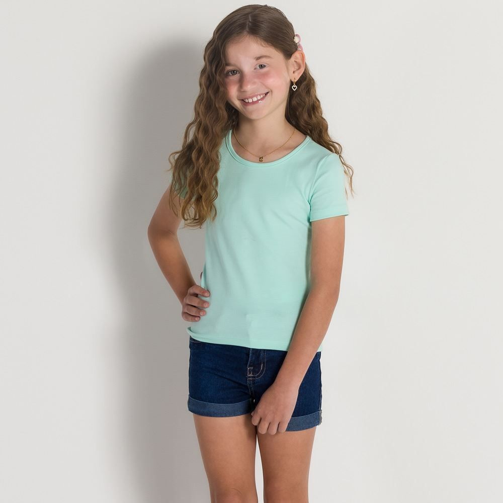 Shorts 4 a 10 anos Jeans Barras Dobradas Marmelada